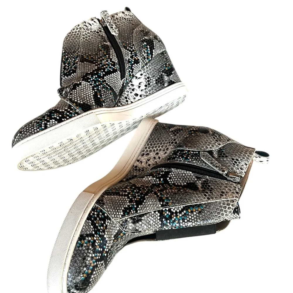 Linea Paolo Snake Skin Print Wedge Sneakers